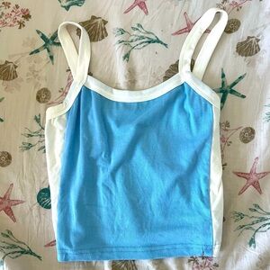 blue tank top
